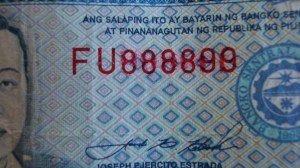 Tampered Thousand Peso Bill Up Close