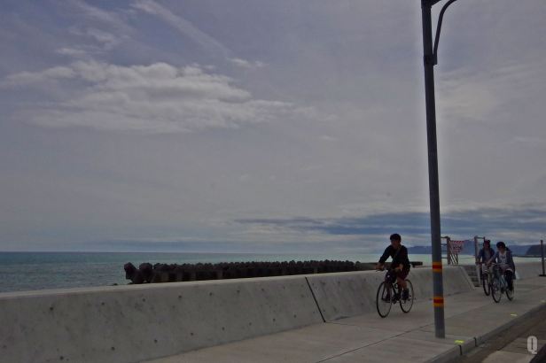 biking along USA beach